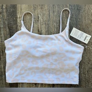White leopard sports bra/tank